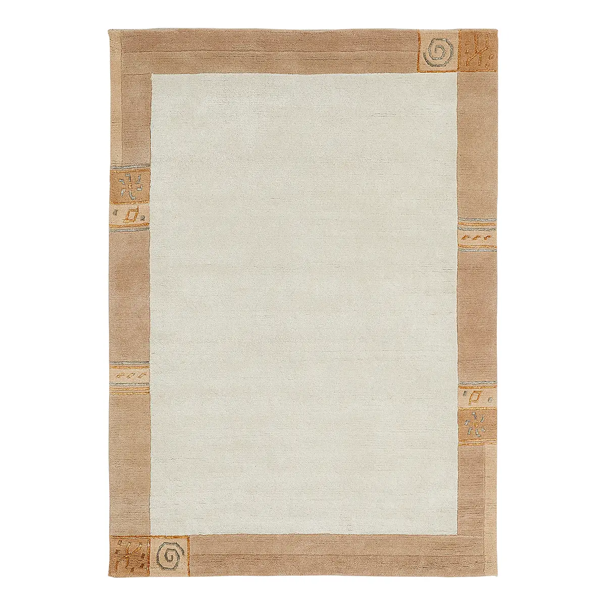 Wollteppich Sola Typ A Beige/Beige/Weiß 70 x 140cm | Beige