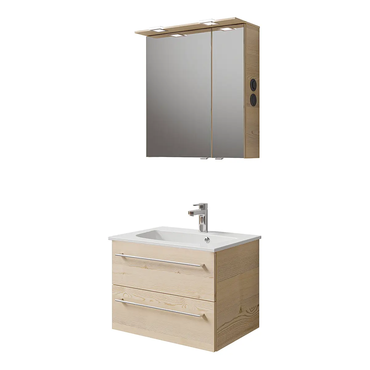 Badmöbel-Set 6025 Typ C 67cm Beige/Pinie Creme | Beige