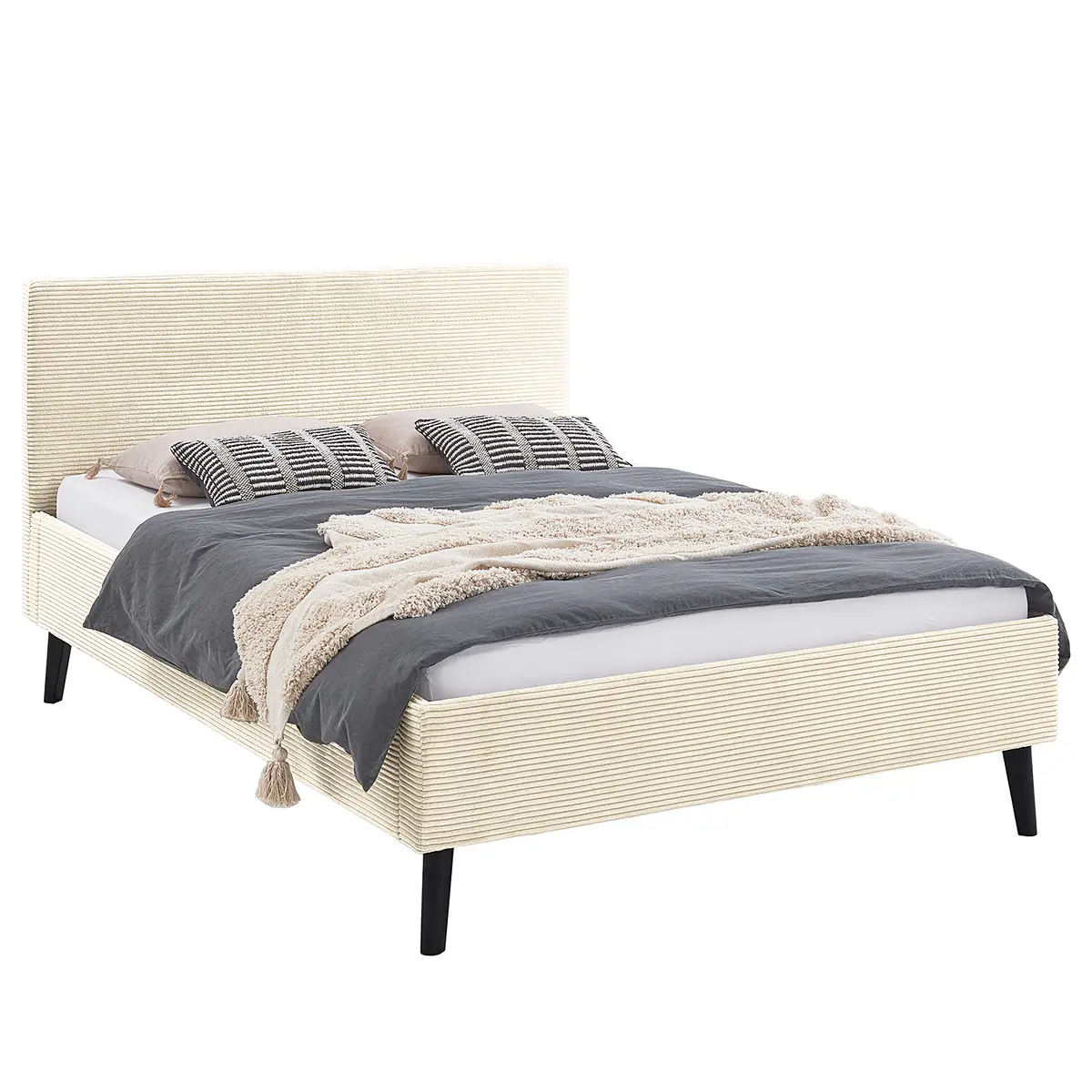 Polsterbett Avola 140 x 200cm Cordstoff Poppy Beige | Beige
