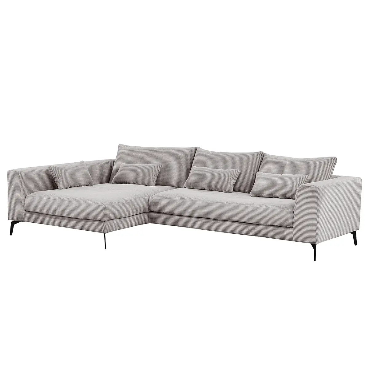 Ecksofa Grau Cordstoff Lola | Grau