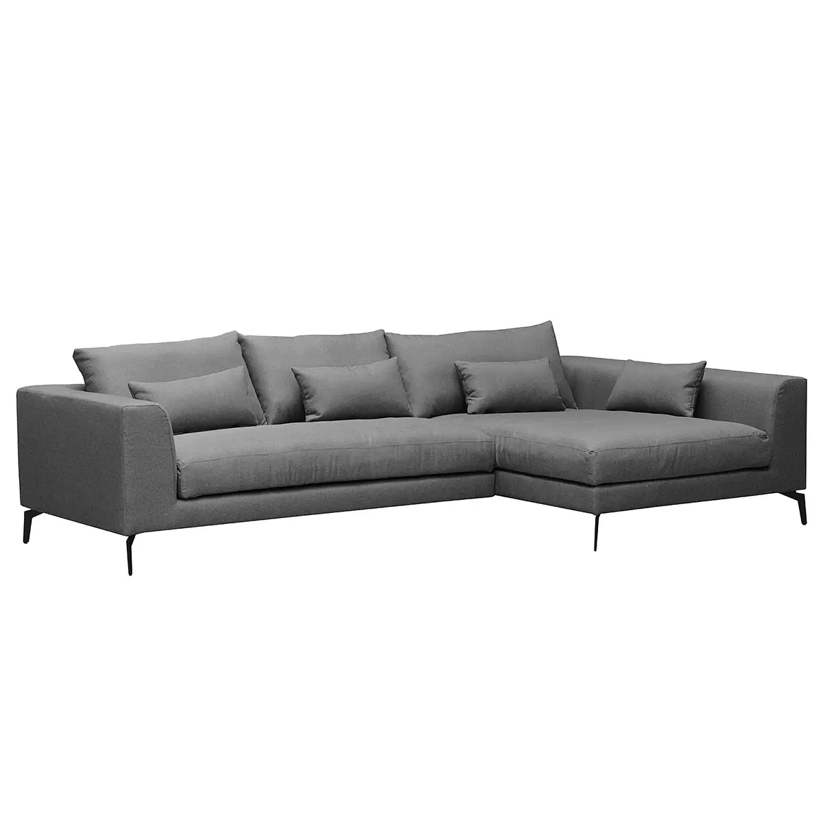 Ecksofa Grau Webstoff Mavie | Grau