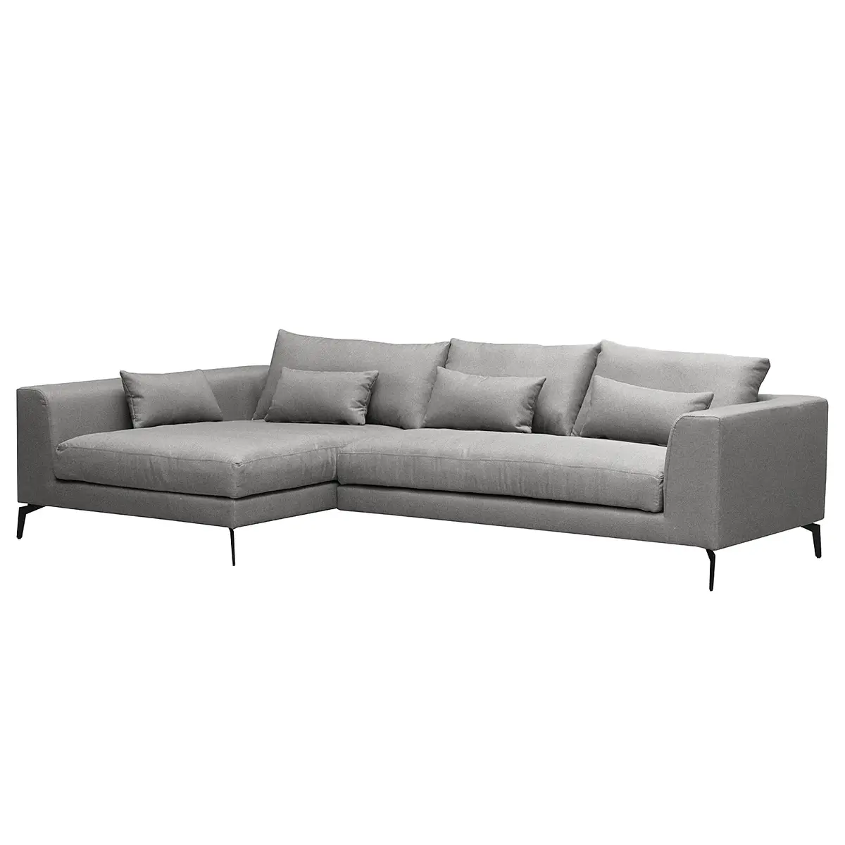 Ecksofa Grau Webstoff Mavie | Grau