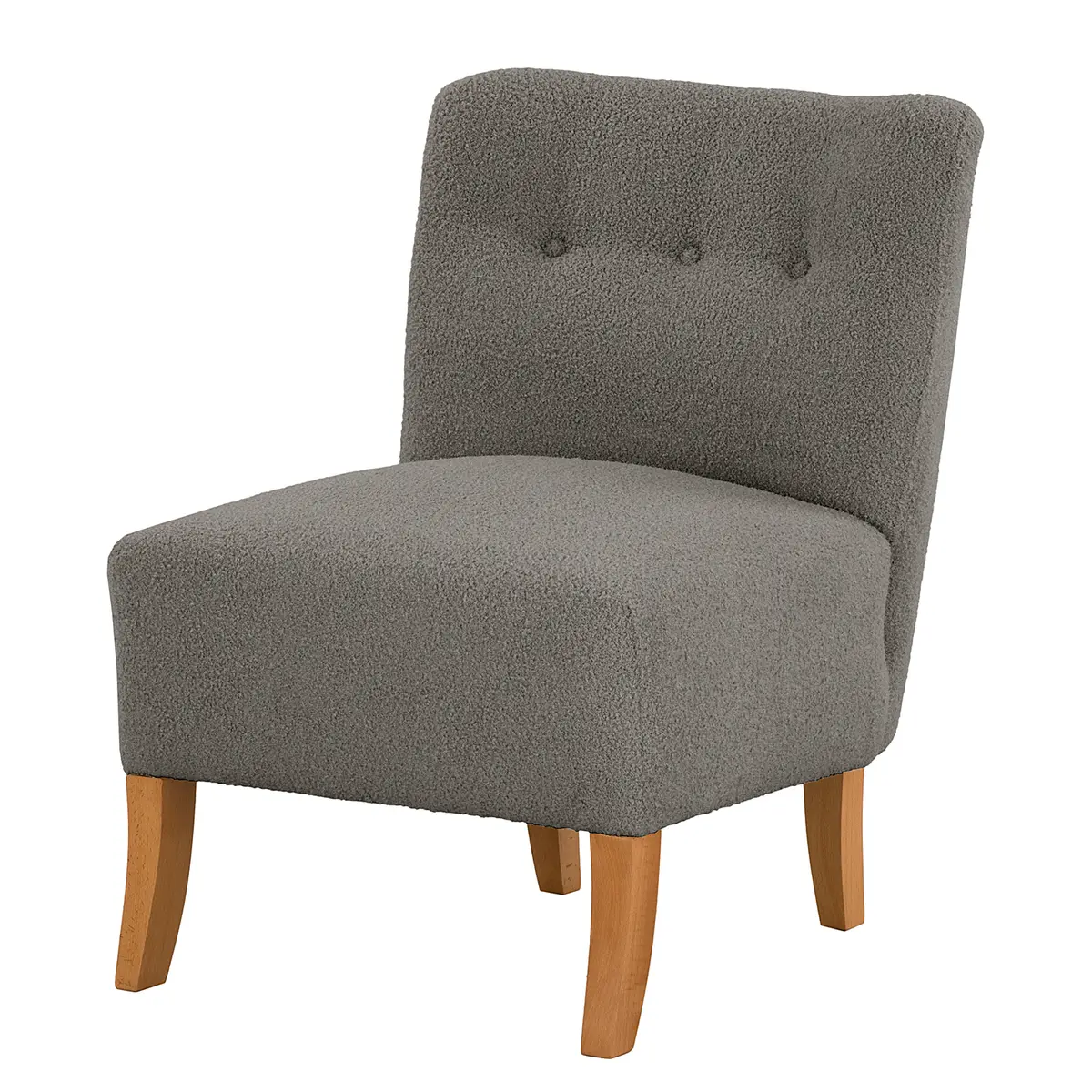 Sessel Tillet Grau Bouclé Stoff | Grau