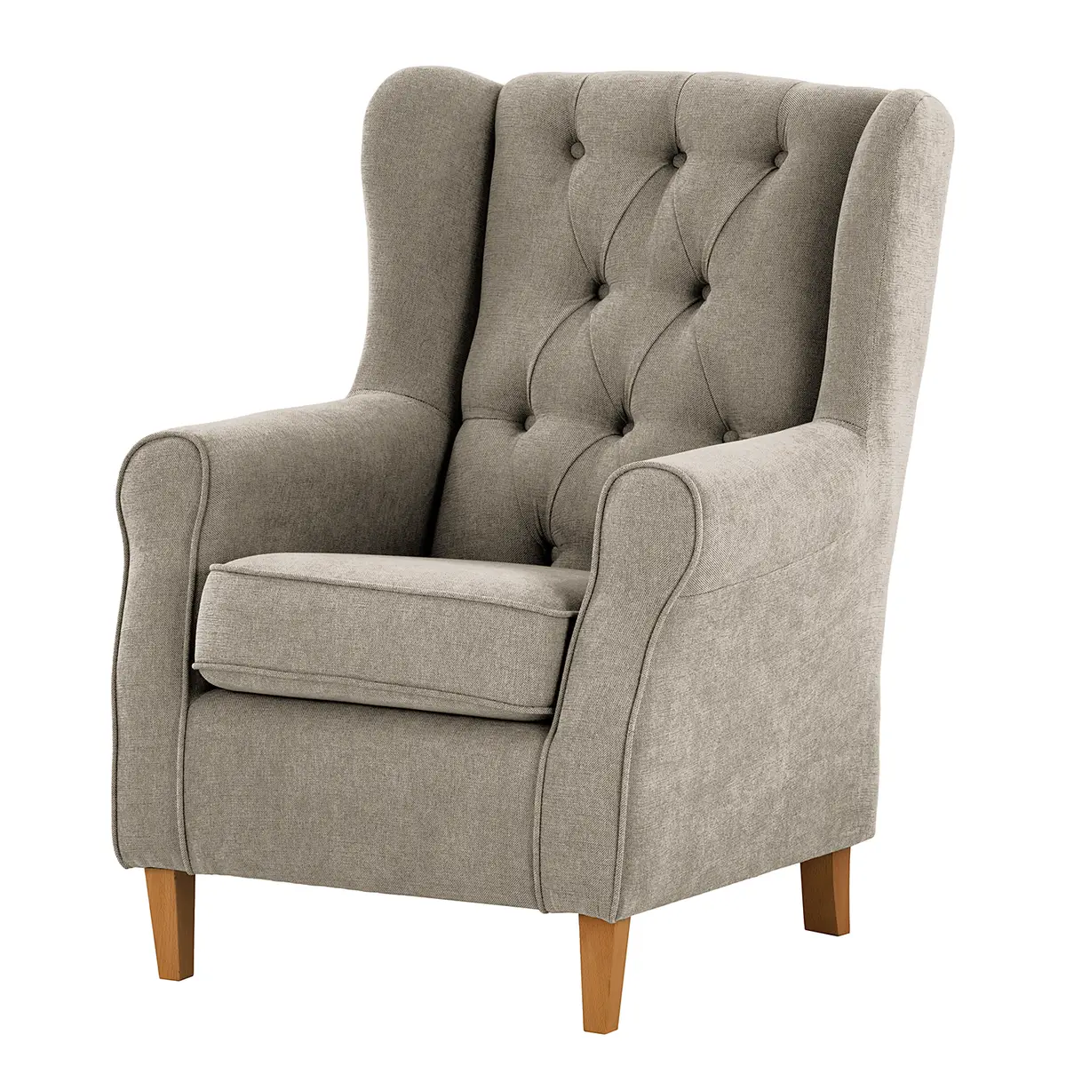 Ohrensessel Grau Webstoff Scara | Grau