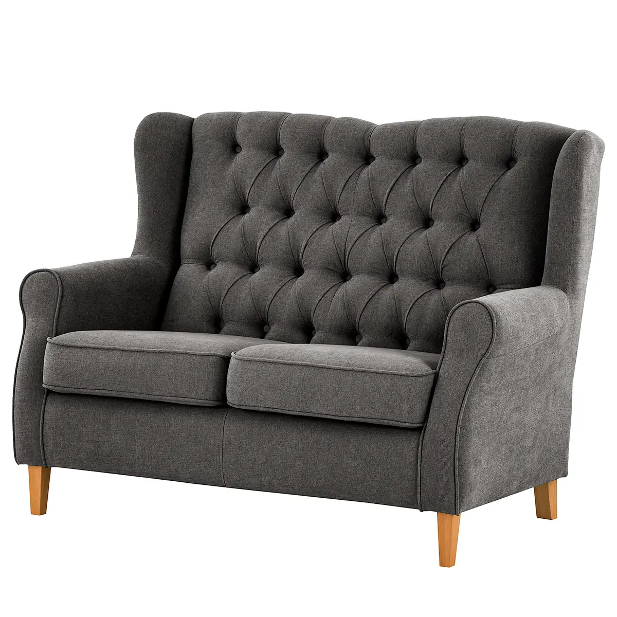2-Sitzer Sofa Grau Webstoff Scara | Grau