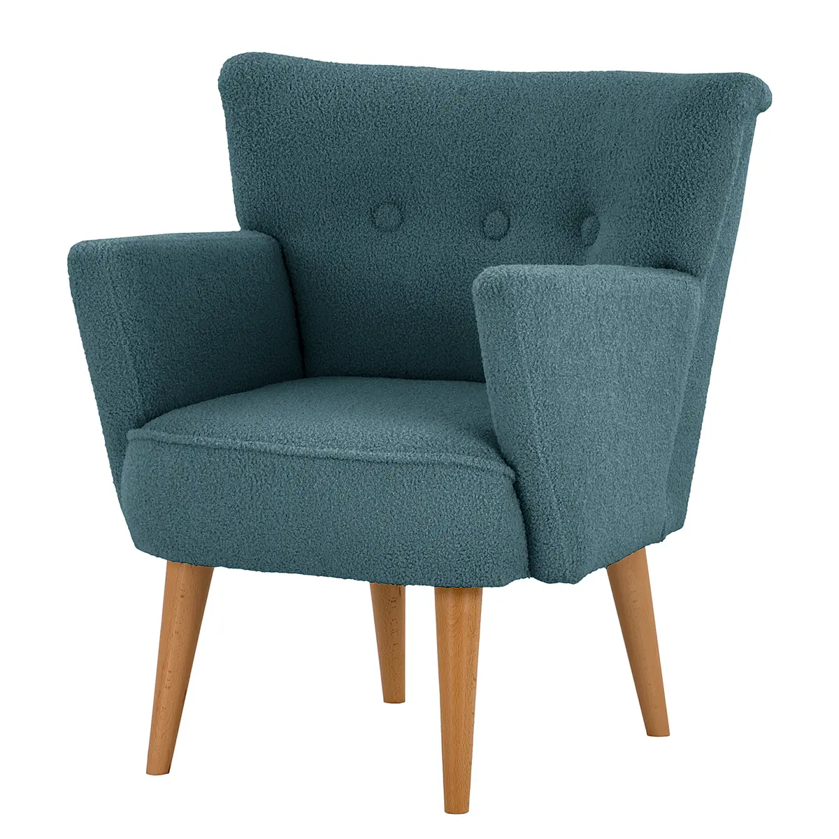 Sessel mit Armlehnen Blau Bouclé Stoff Nola | Blau