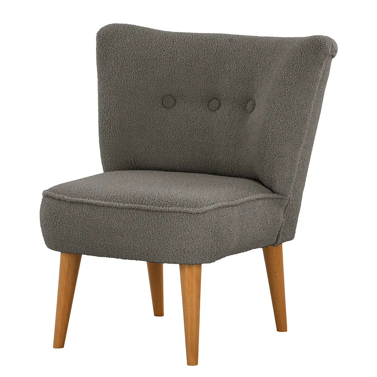 Sessel Grau Bouclé Stoff Nola | Grau