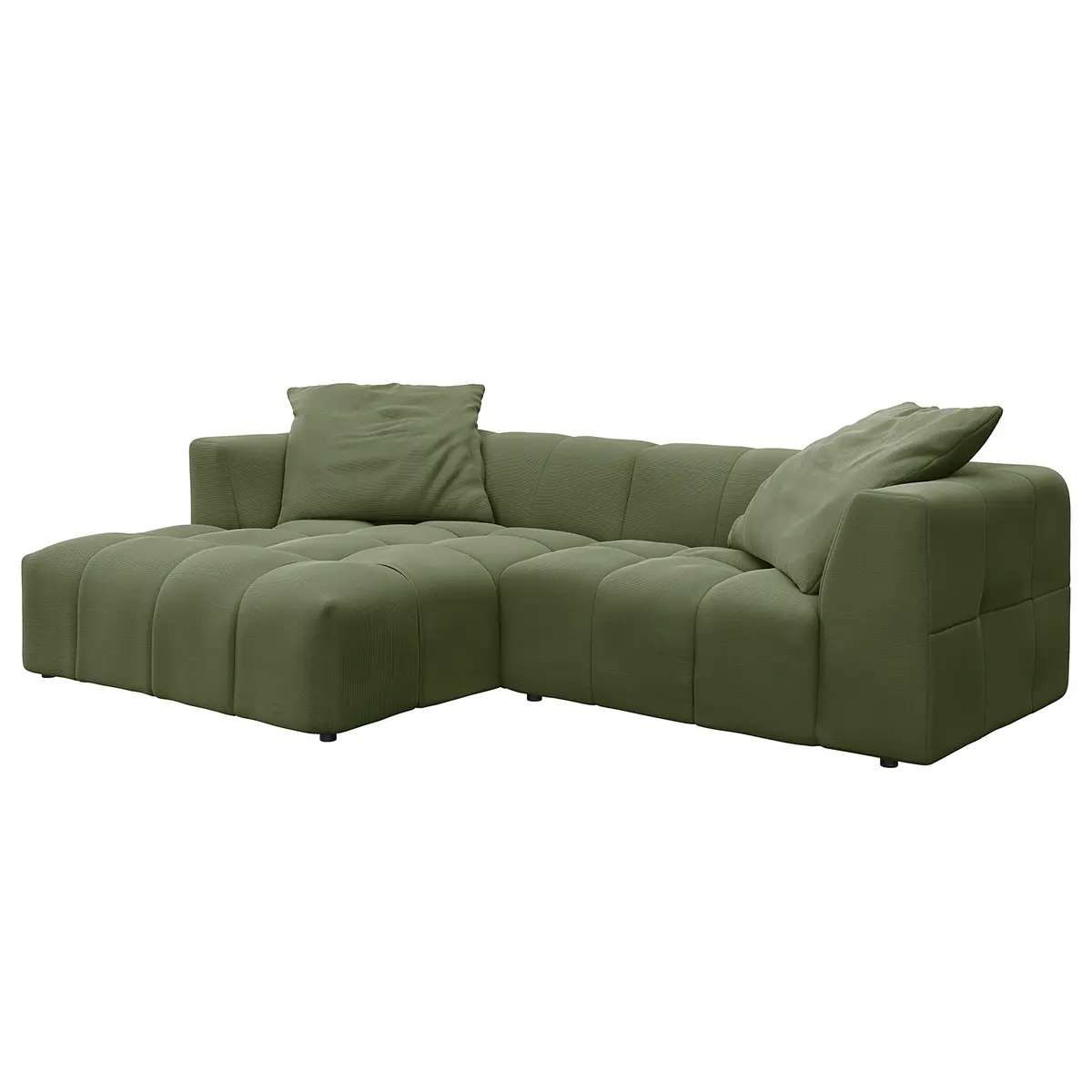 Ecksofa Grün Cordstoff Snor | Grün