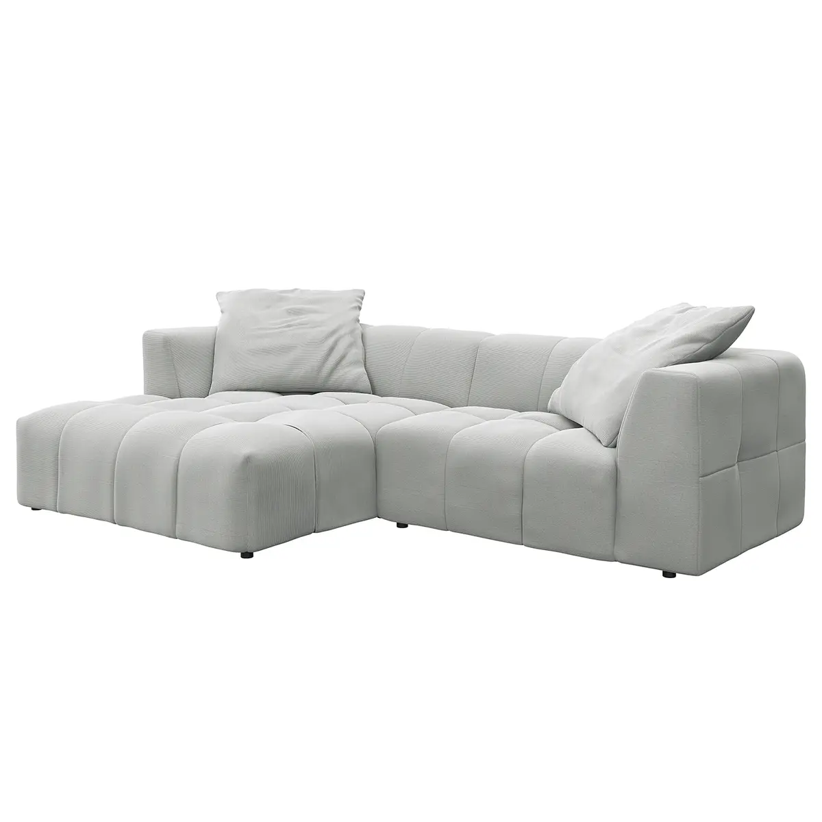 Ecksofa Grau Cordstoff Snor | Grau