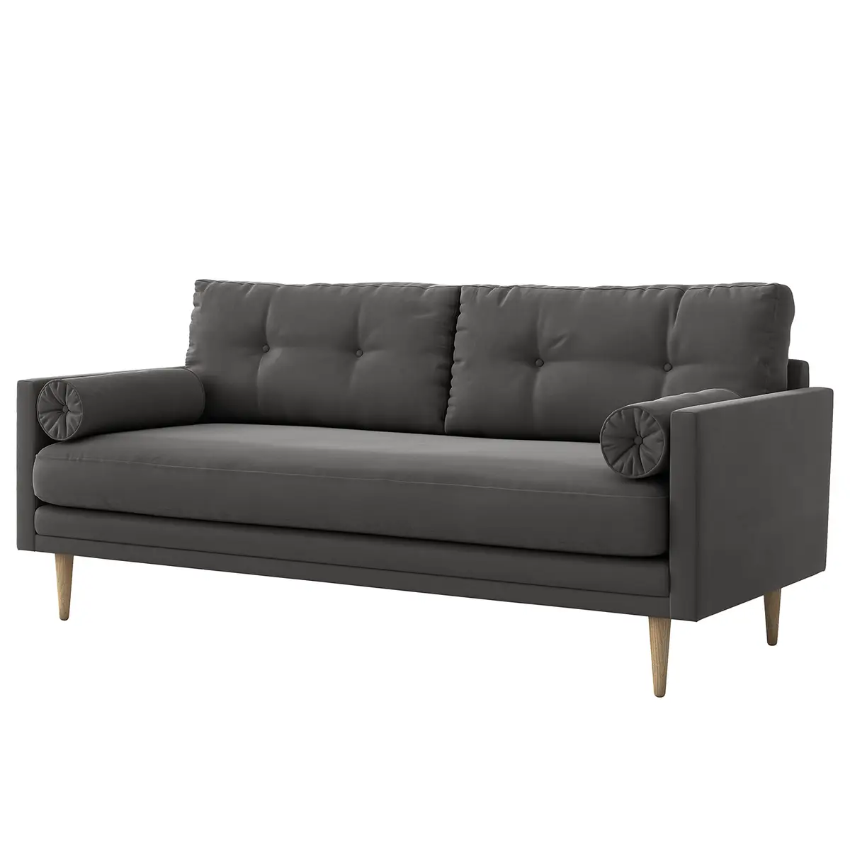 3-Sitzer Sofa Drova Grau Samt Ravi | Grau