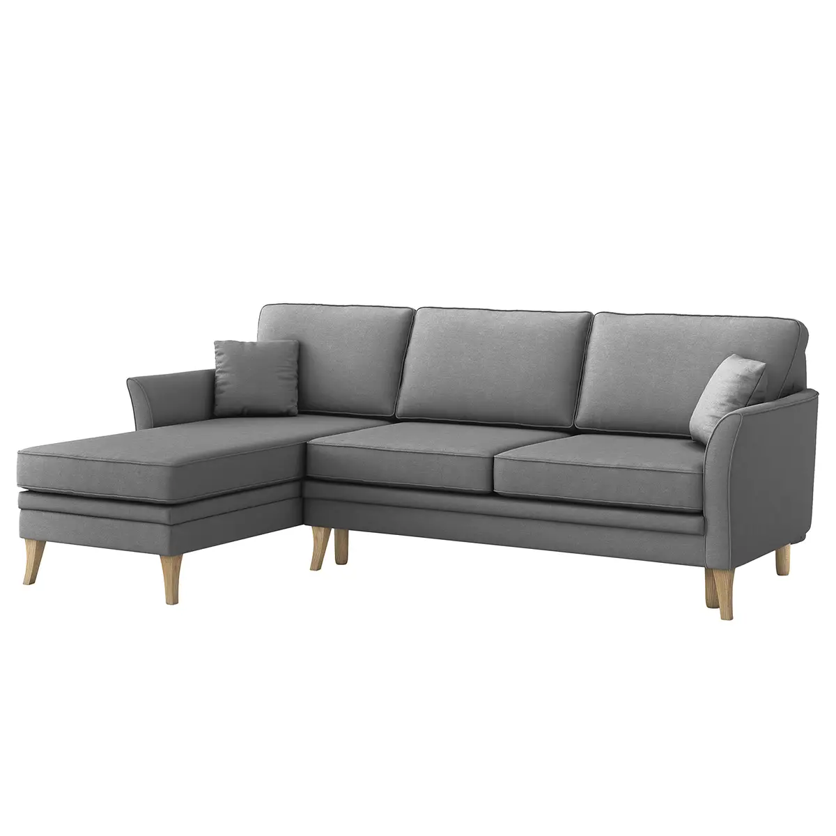 Ecksofa Estallo Grau Microfaser Sole | Grau