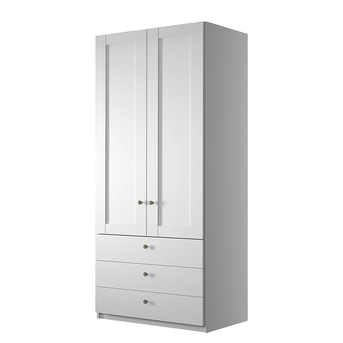 Drehtürenschrank mit Schubladen | Weiß