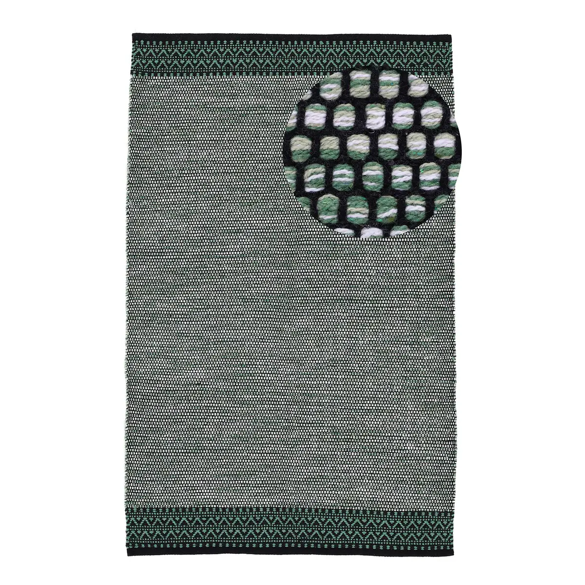Kelim Mia Kurzflorteppich | Grün