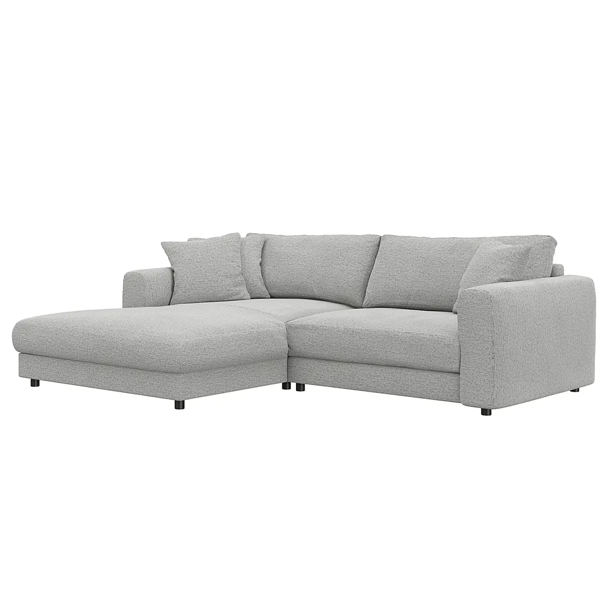 Ecksofa mit Longchair Grau/Hellgrau Webstoff Saia | Grau