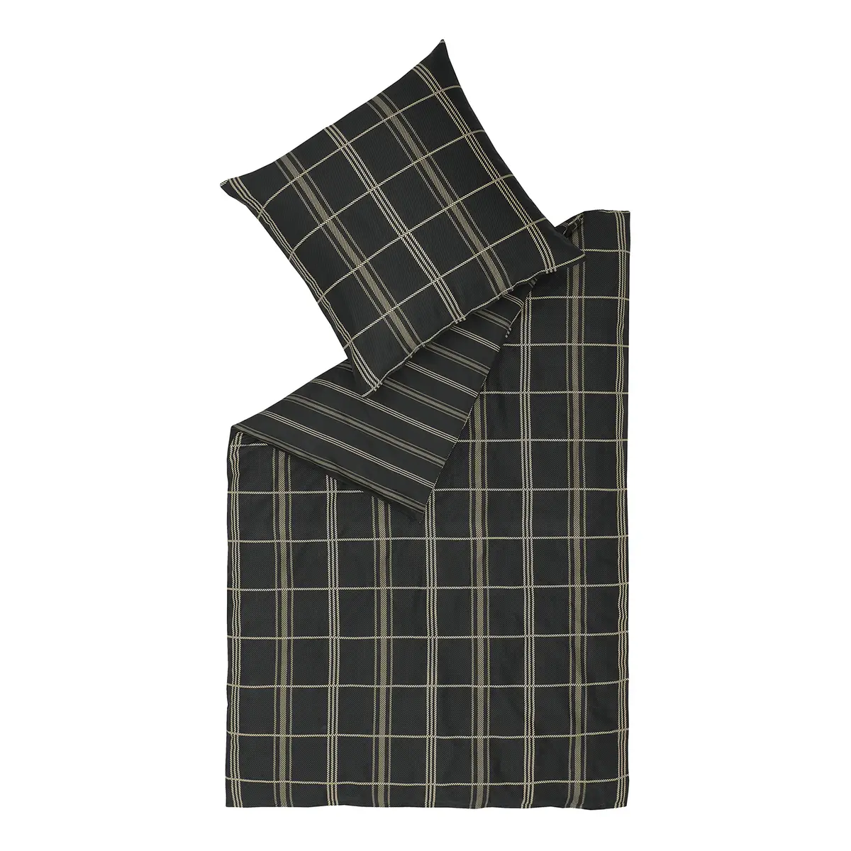 Glanz-Satinbettwäsche 135 x 200 cm + Kissen 80 x 80 cm Schwarz