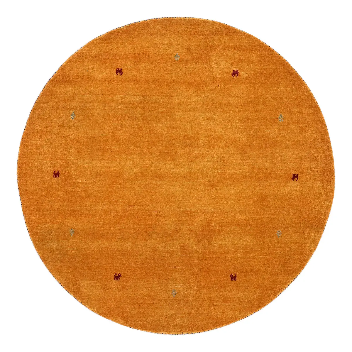 Wollteppich Gabbeh Uni Rund Gelb/Gelb 200 x 200cm Wolle | Gelb