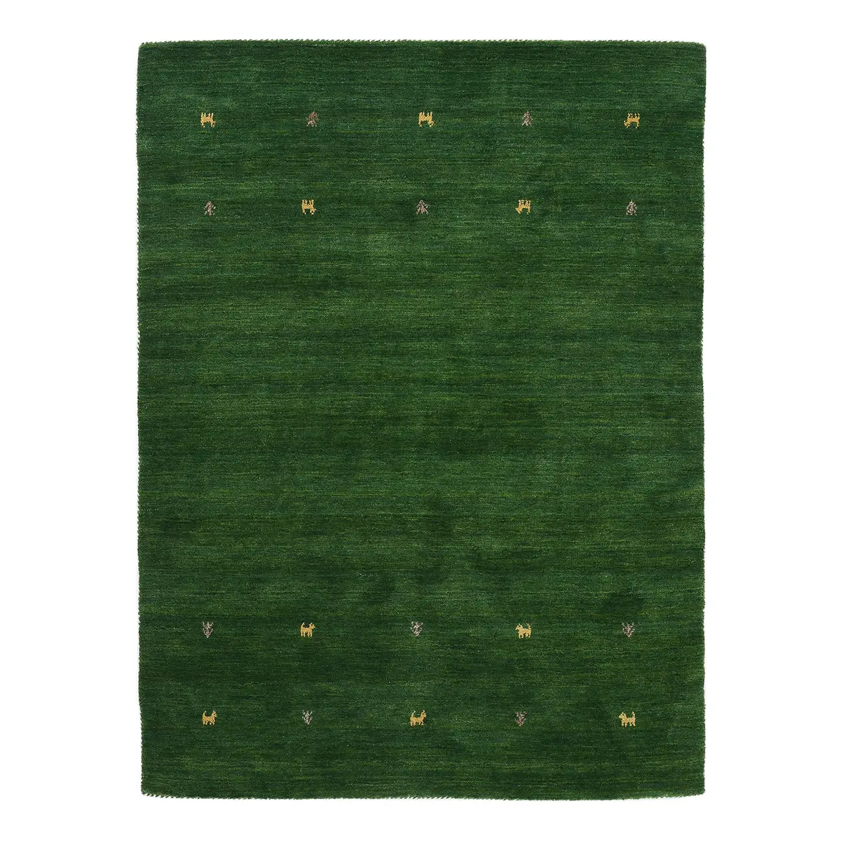 Wollteppich Gabbeh Uni Grün/Grün 120 x 170cm | Grün