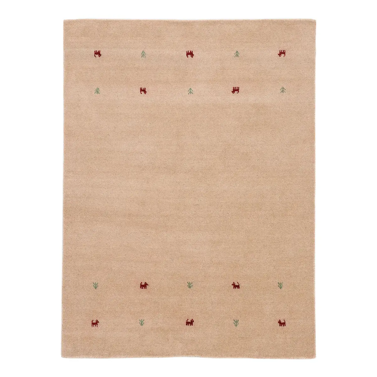 Wollteppich Gabbeh Uni Beige/Beige 140 x 200cm Wolle | Beige
