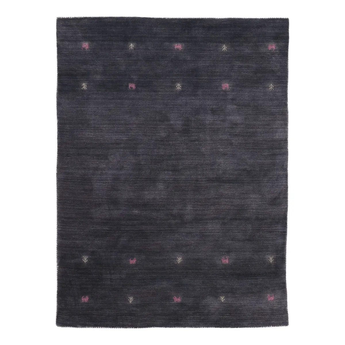 Wollteppich Gabbeh Uni Grau | Grau