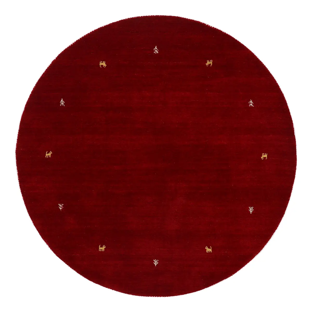 Wollteppich Gabbeh Uni Rund Rot/Rot 80 x 80cm Wolle | Rot
