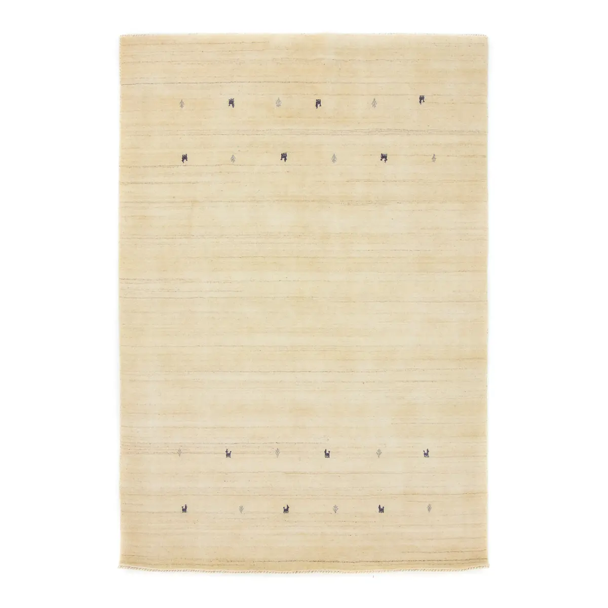 Wollteppich Gabbeh Uni Weiß/Weiß 60 x 90cm | Weiß