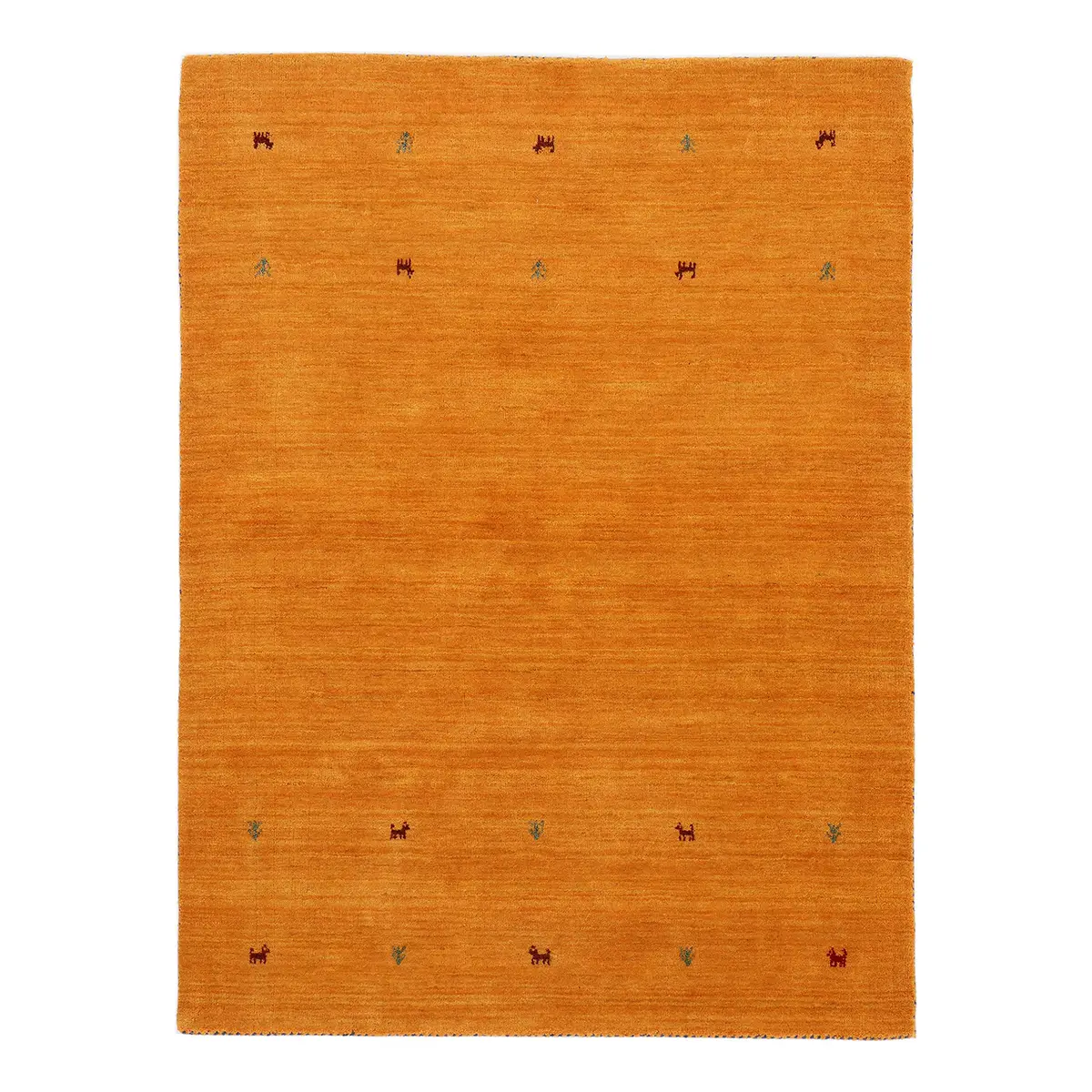 Wollteppich Gabbeh Uni Gelb/Gelb 60 x 90cm Wolle | Gelb