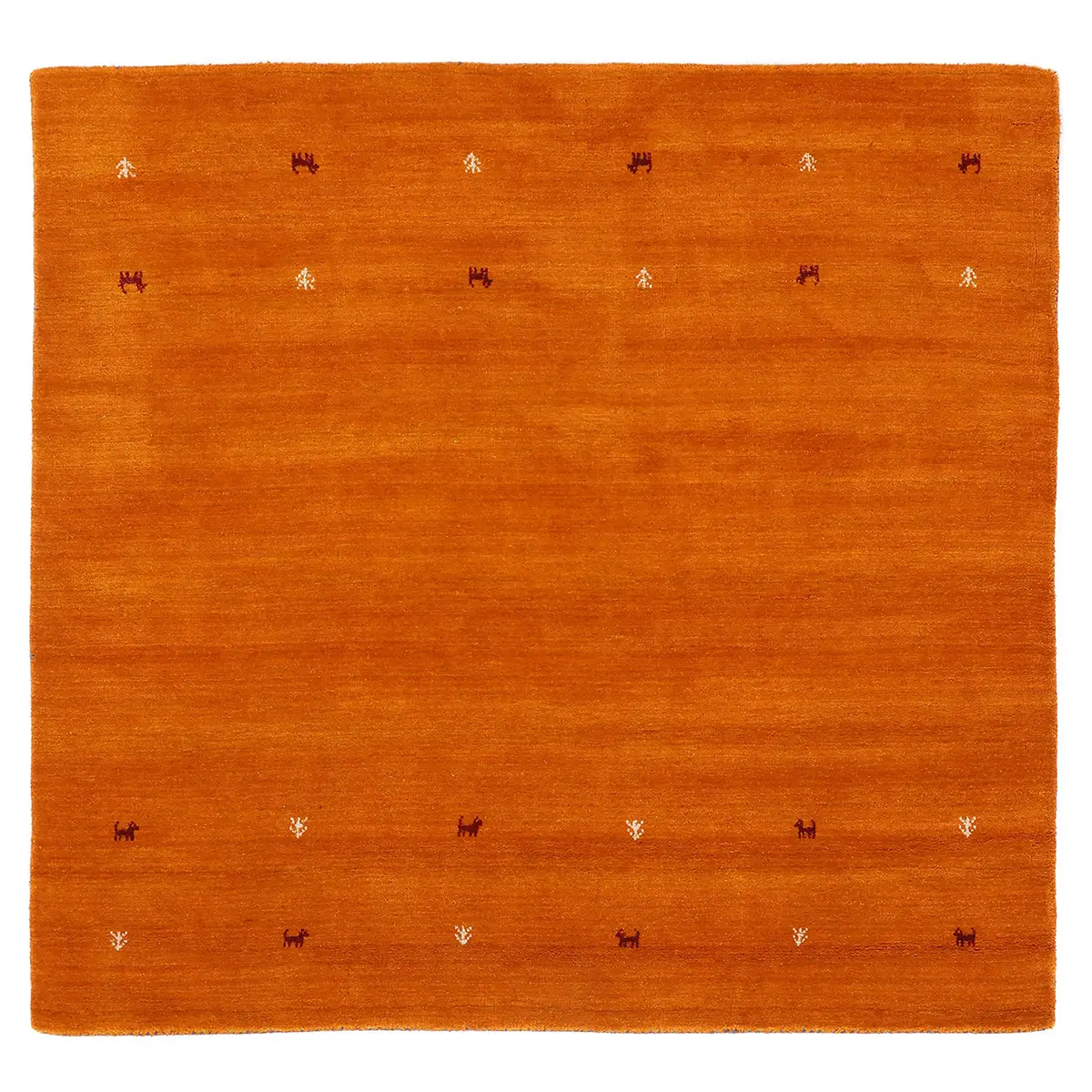 Wollteppich Gabbeh Uni Quadratisch Orange | Orange
