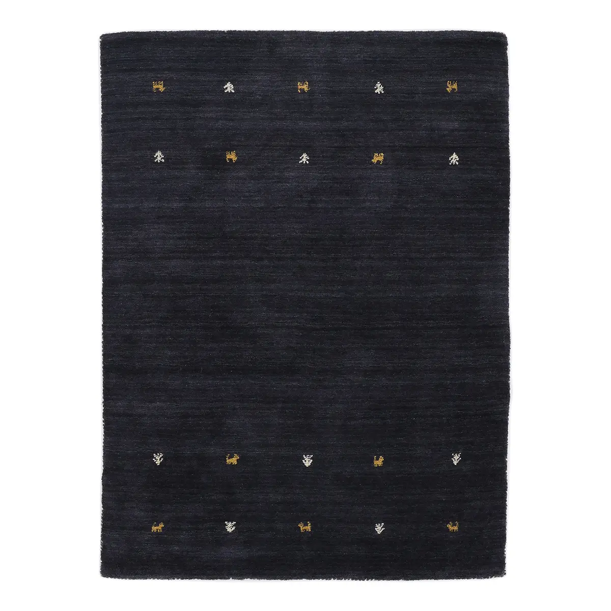 Wollteppich Gabbeh Uni | Schwarz