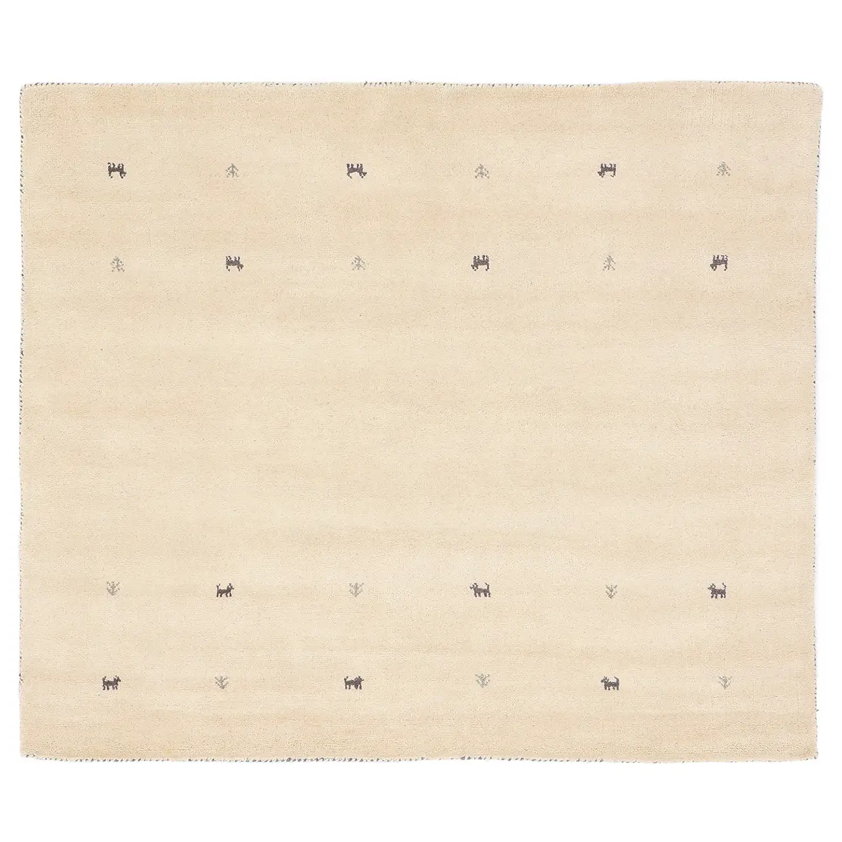 Wollteppich Gabbeh Uni Quadratisch Weiß/Weiß 60 x 60cm | Weiß