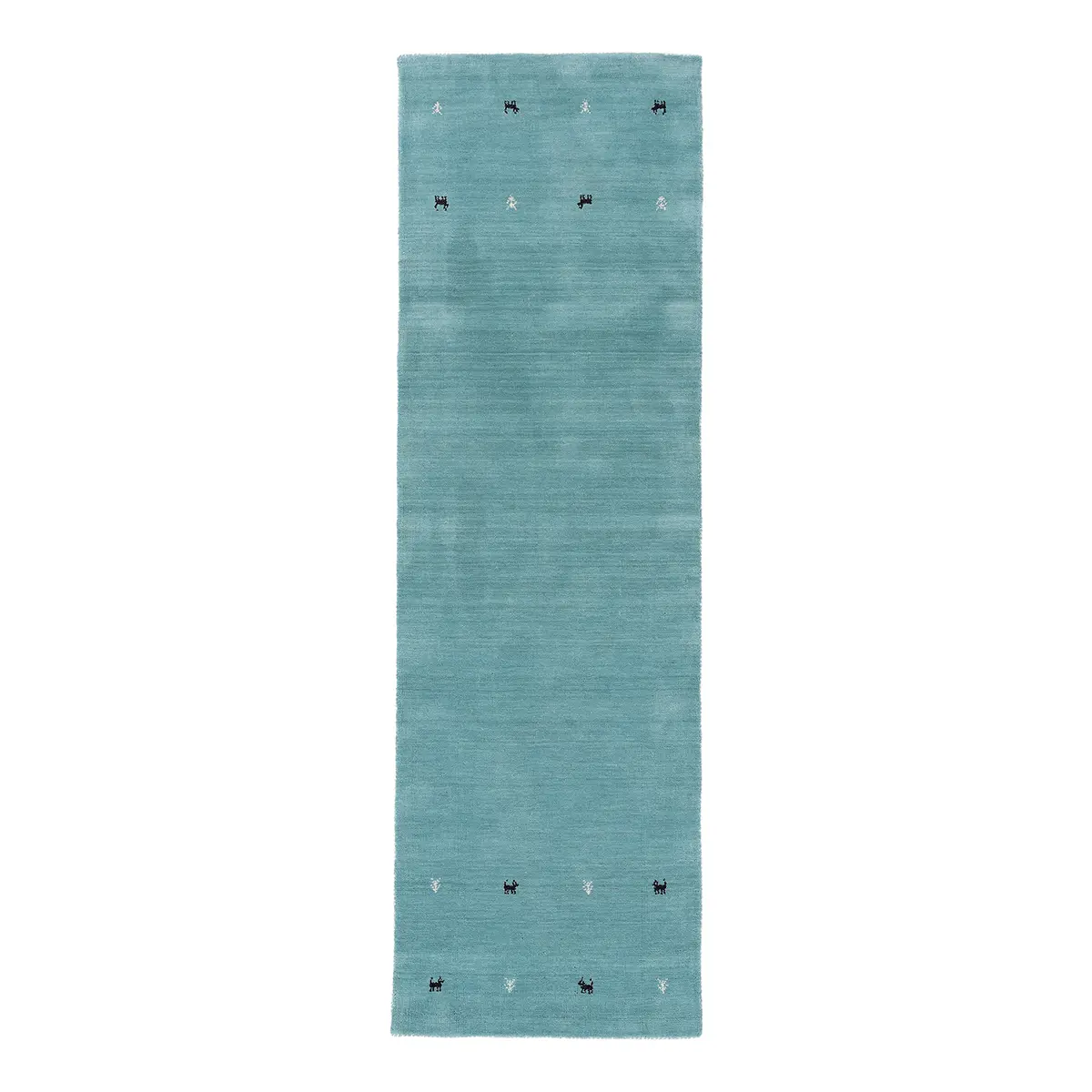 Läufer Gabbeh Uni 75 x 200cm Türkis/Türkis | Türkis