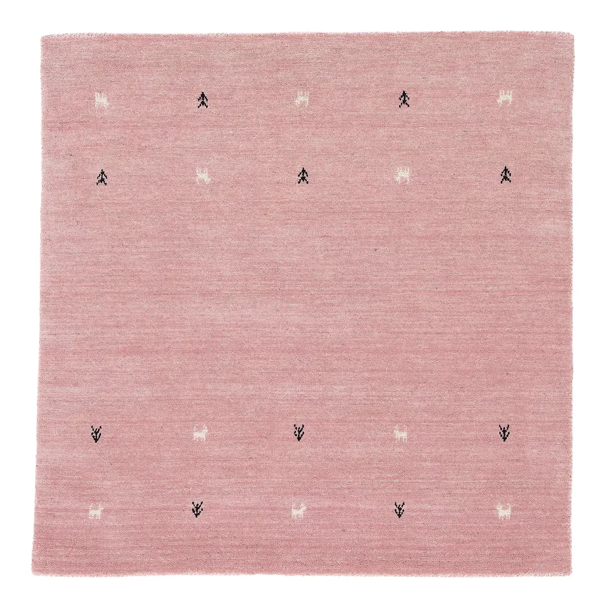 Wollteppich Gabbeh Uni Quadratisch Pink | Pink