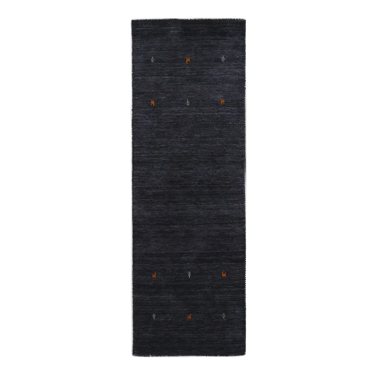 Läufer Gabbeh Uni 80 x 600cm Schwarz/Schwarz | Schwarz