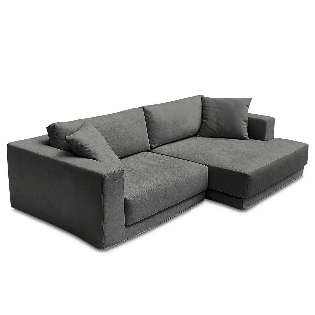 Ecksofa mit Wechselbezug Grau/Dunkelgrau Webstoff Stormy | Grau