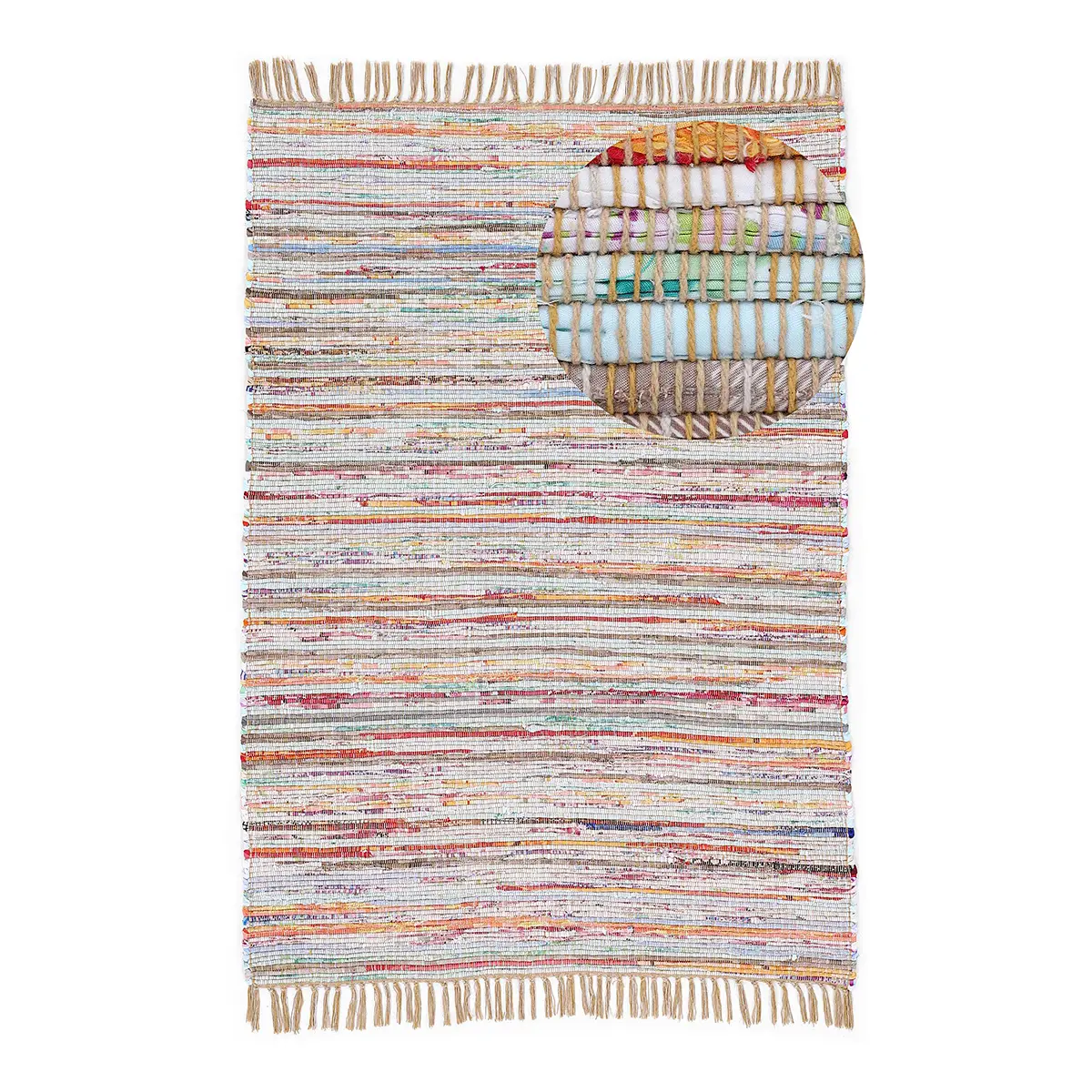 Baumwollteppich Kelim Chindi Grau/Taupe 80 x 150cm | Grau