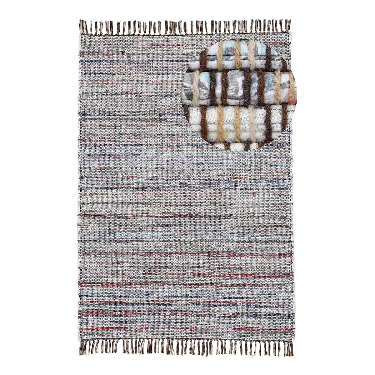 Baumwollteppich Kelim Chindi Braun/Braun 140 x 200cm | Braun