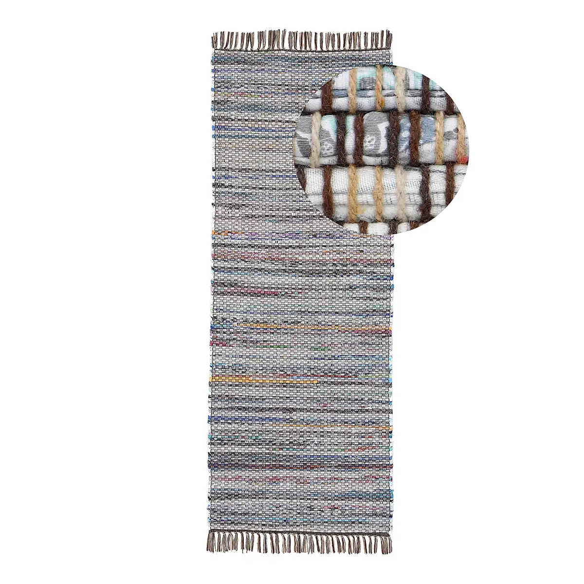 Läufer Kelim Chindi 80 x 400cm Braun/Braun | Braun