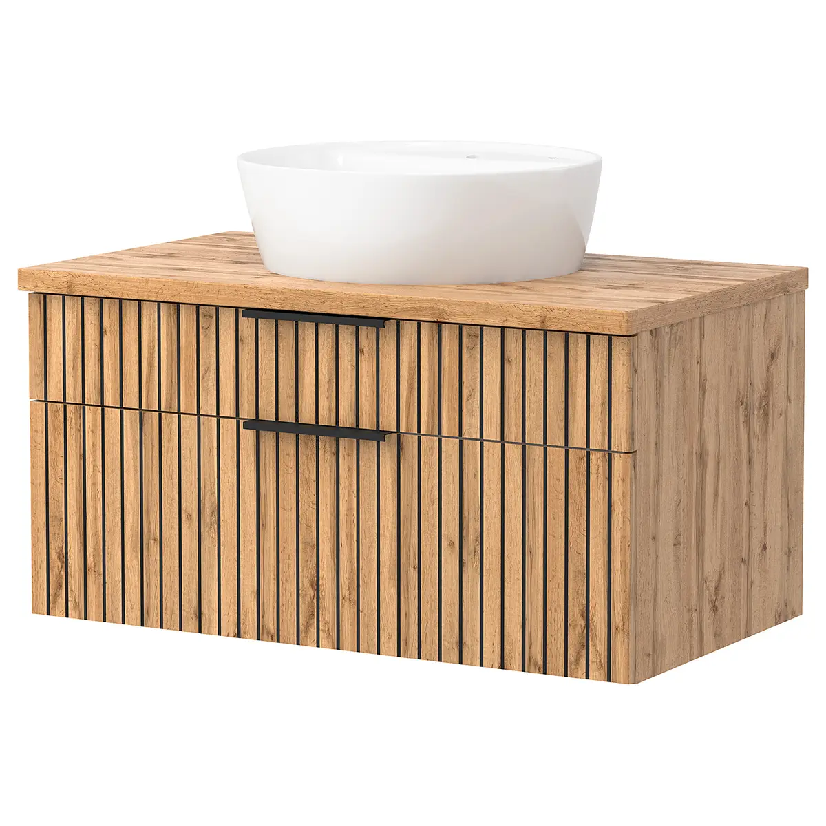 Waschtisch mit Keramikbecken 80cm | Beige