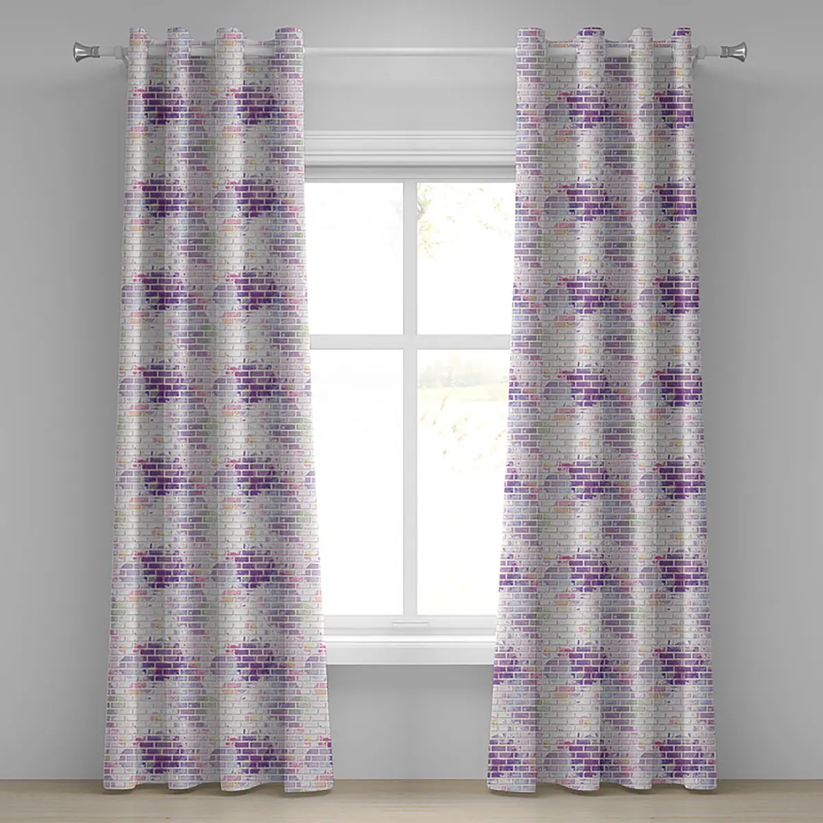 Ösenvorhang Wall 2er-Set 245cm Violett/Violett | Lila