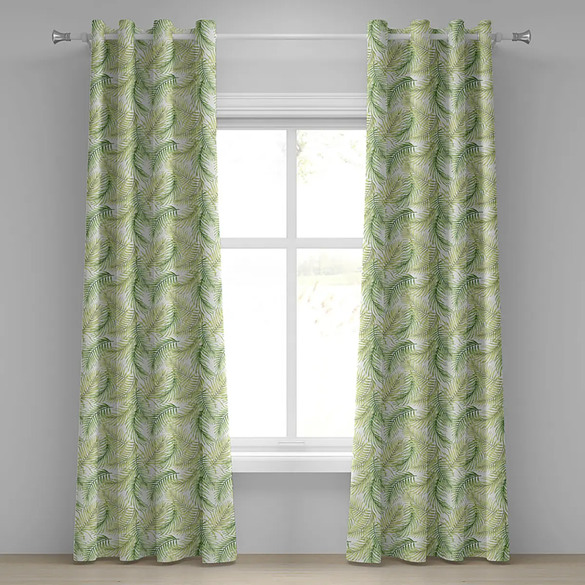 Ösenvorhang Palm Leaves 2er-Set 245cm Grün/Hellgrün | Grün