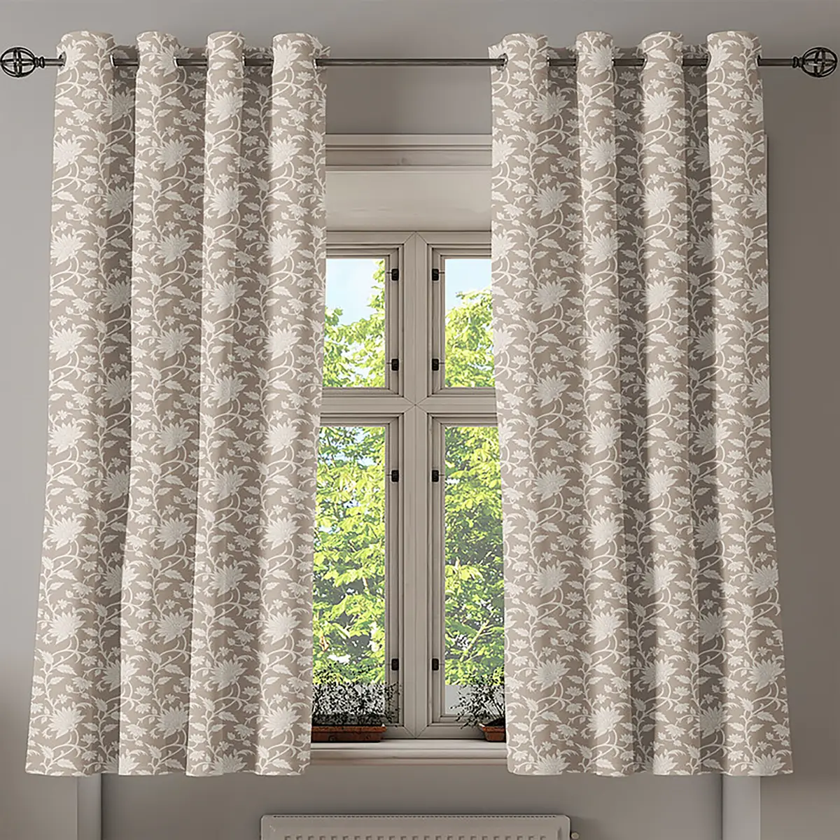 Ösenvorhang Wild Wine 2er-Set 175cm | Beige