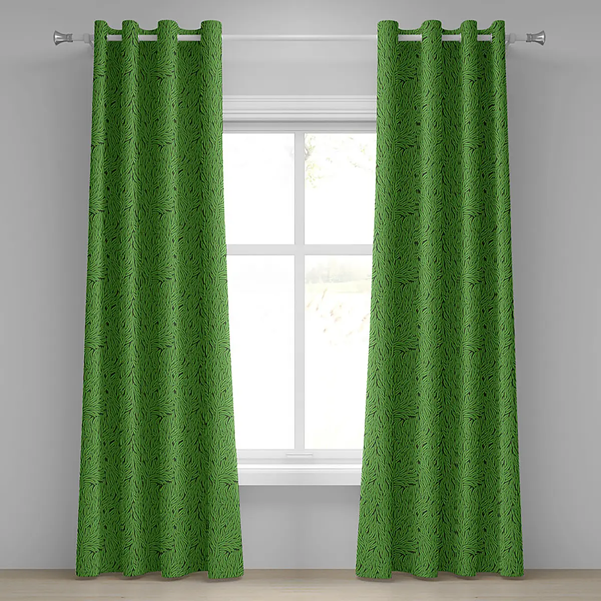 Ösenvorhang Grass 2er-Set 260cm Grün/Grasgrün | Grün