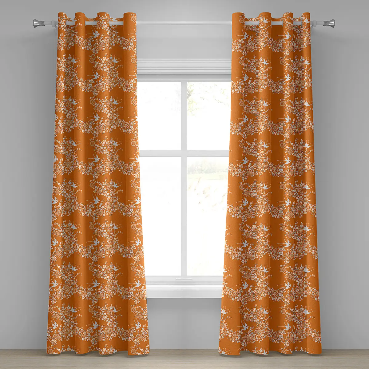 Ösenvorhang Dove 2er-Set 245cm Gold/Orange | Gold
