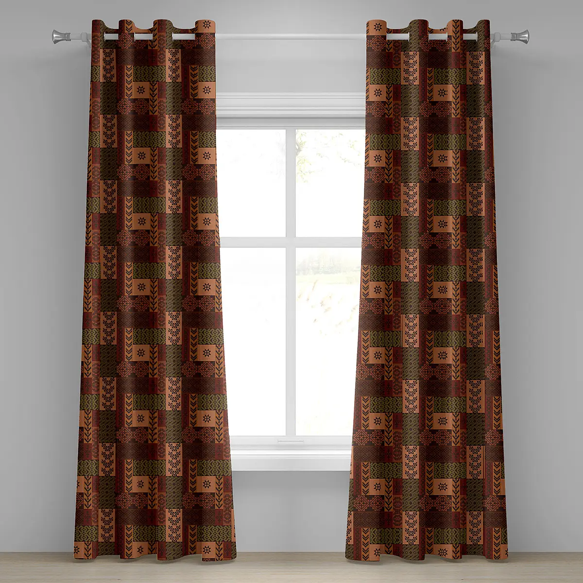Ösenvorhang Autumn 2er-Set 225cm | Mehrfarbig