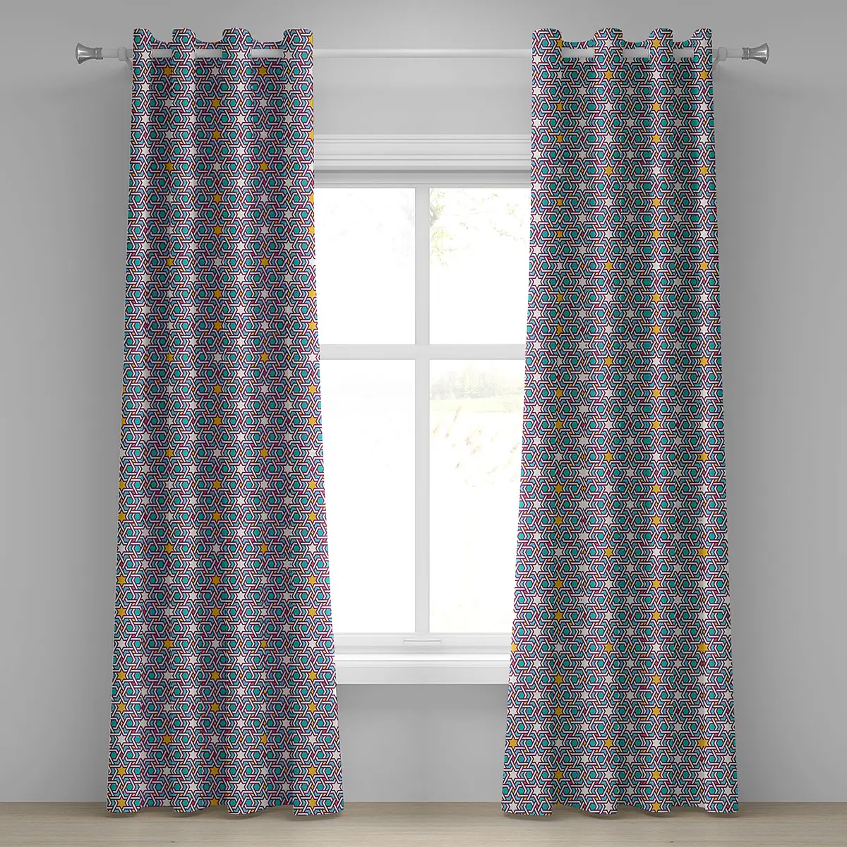 Ösenvorhang Stars 2er-Set 260cm Multicolor/Multicolor