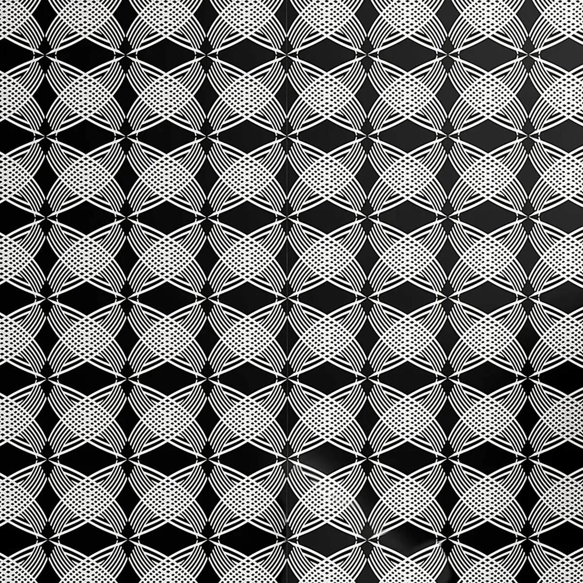 Tapete Black and White Circle 90cm | Schwarz