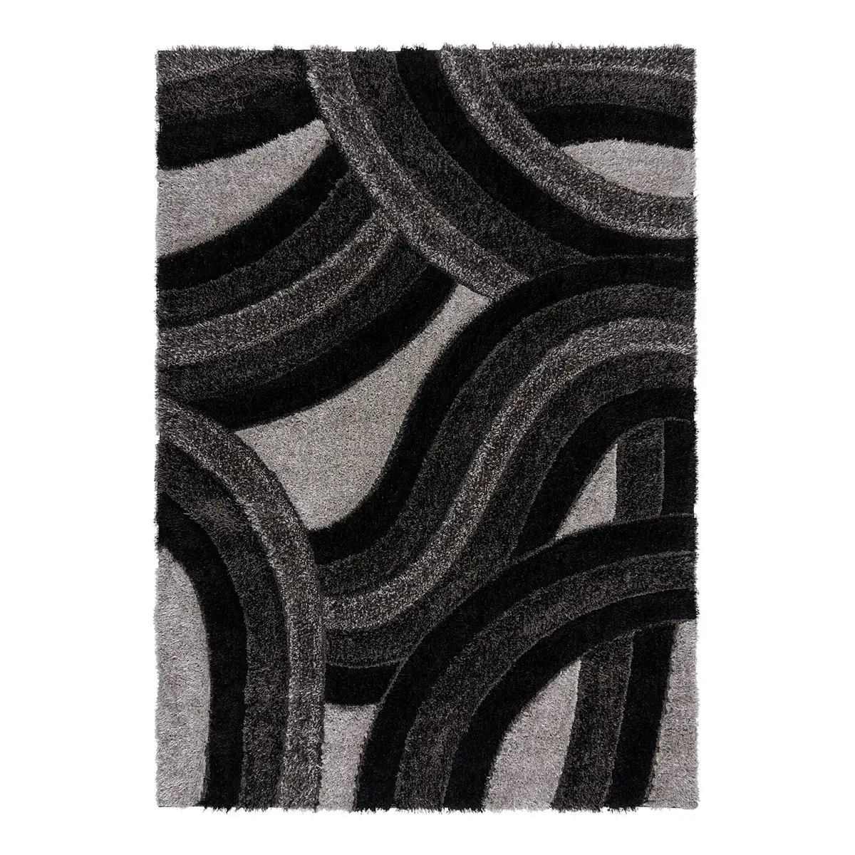 Hochflorteppich Velvet Carved | Schwarz