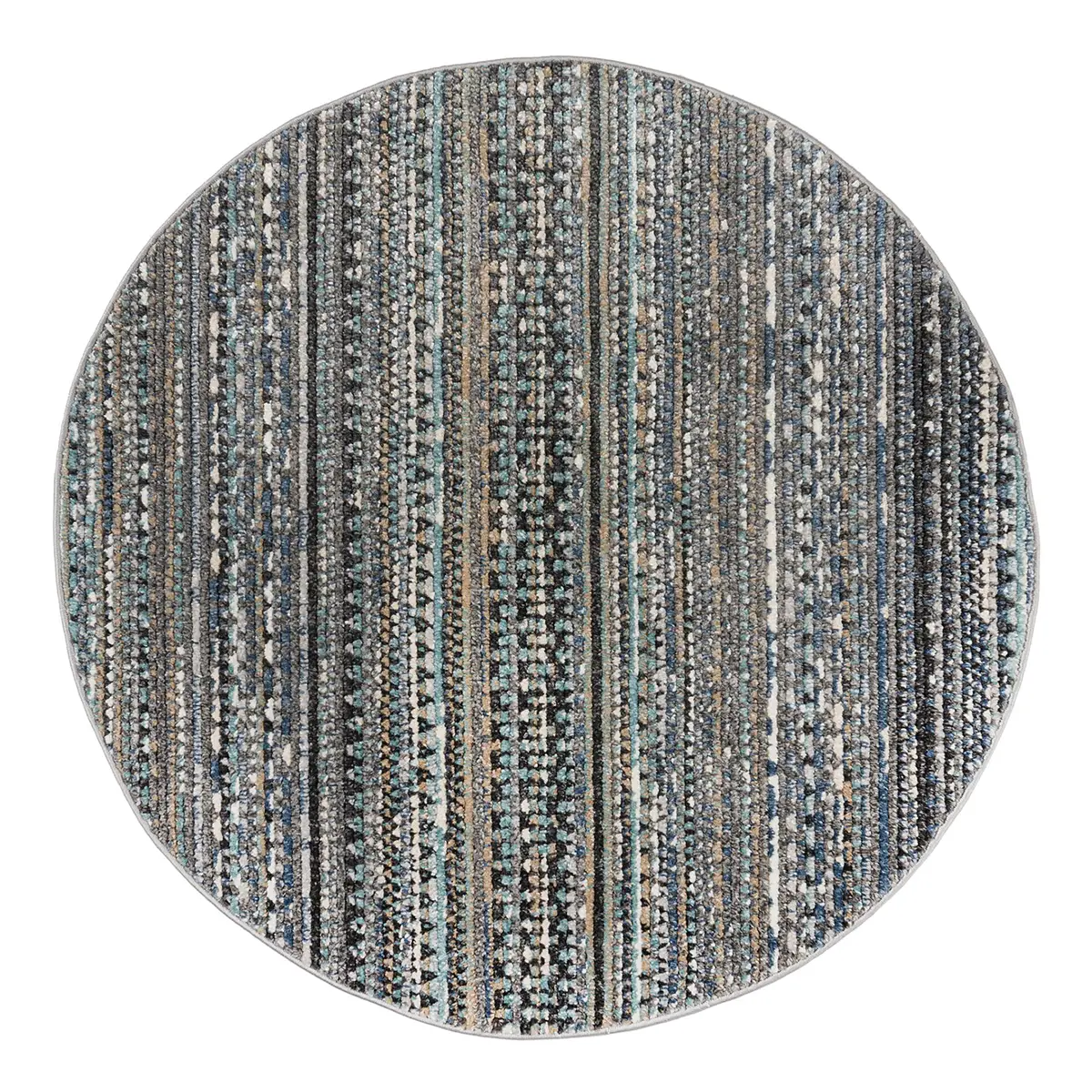 Kurzflorteppich Camino Rund Blau/Blau Ø 160cm Webstoff | Blau