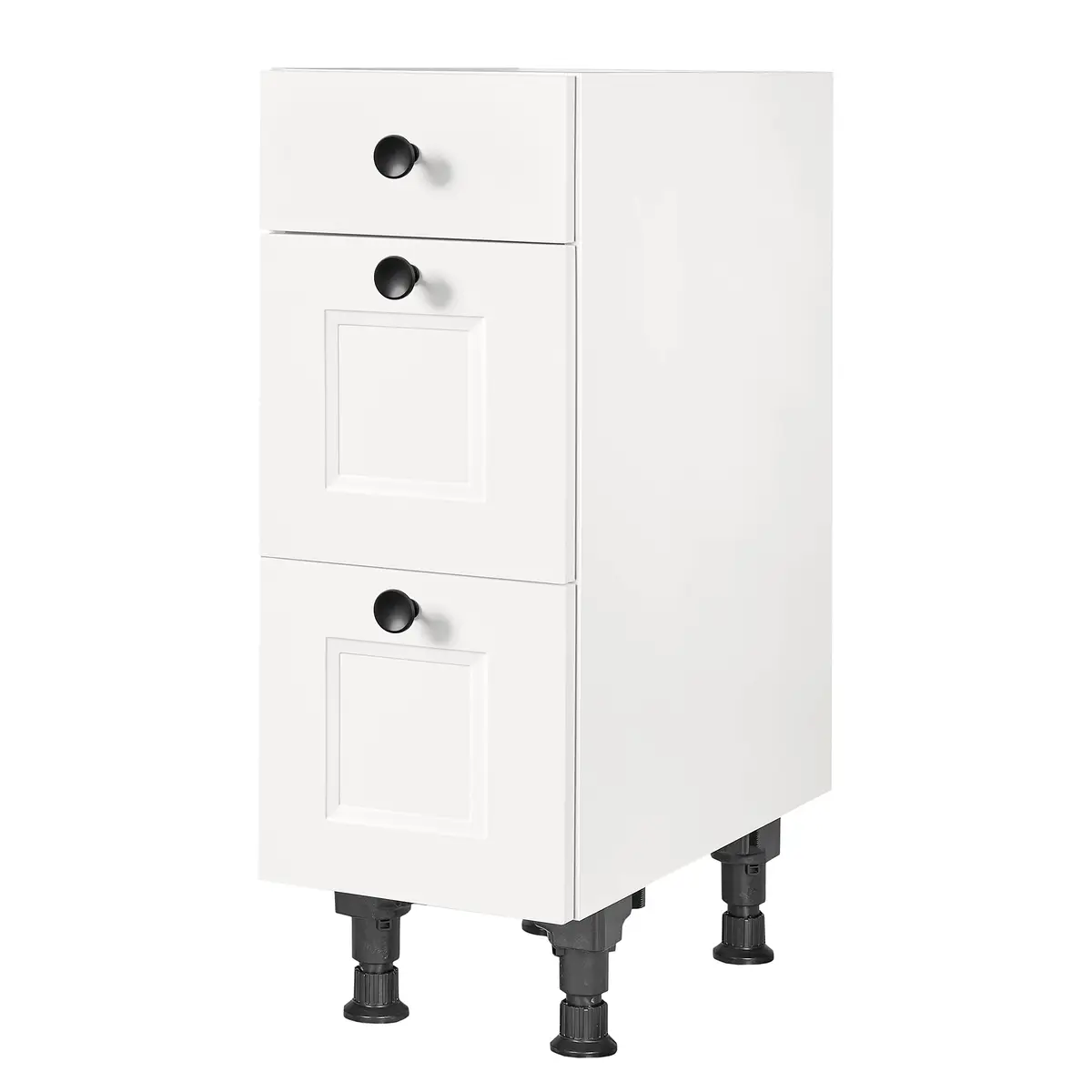 Unterschrank Cascada mit Schubladen 30cm Weiß/Weiß | Weiß