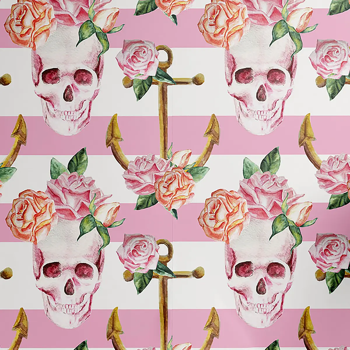 Tapete Anchor Skull 180cm | Pink