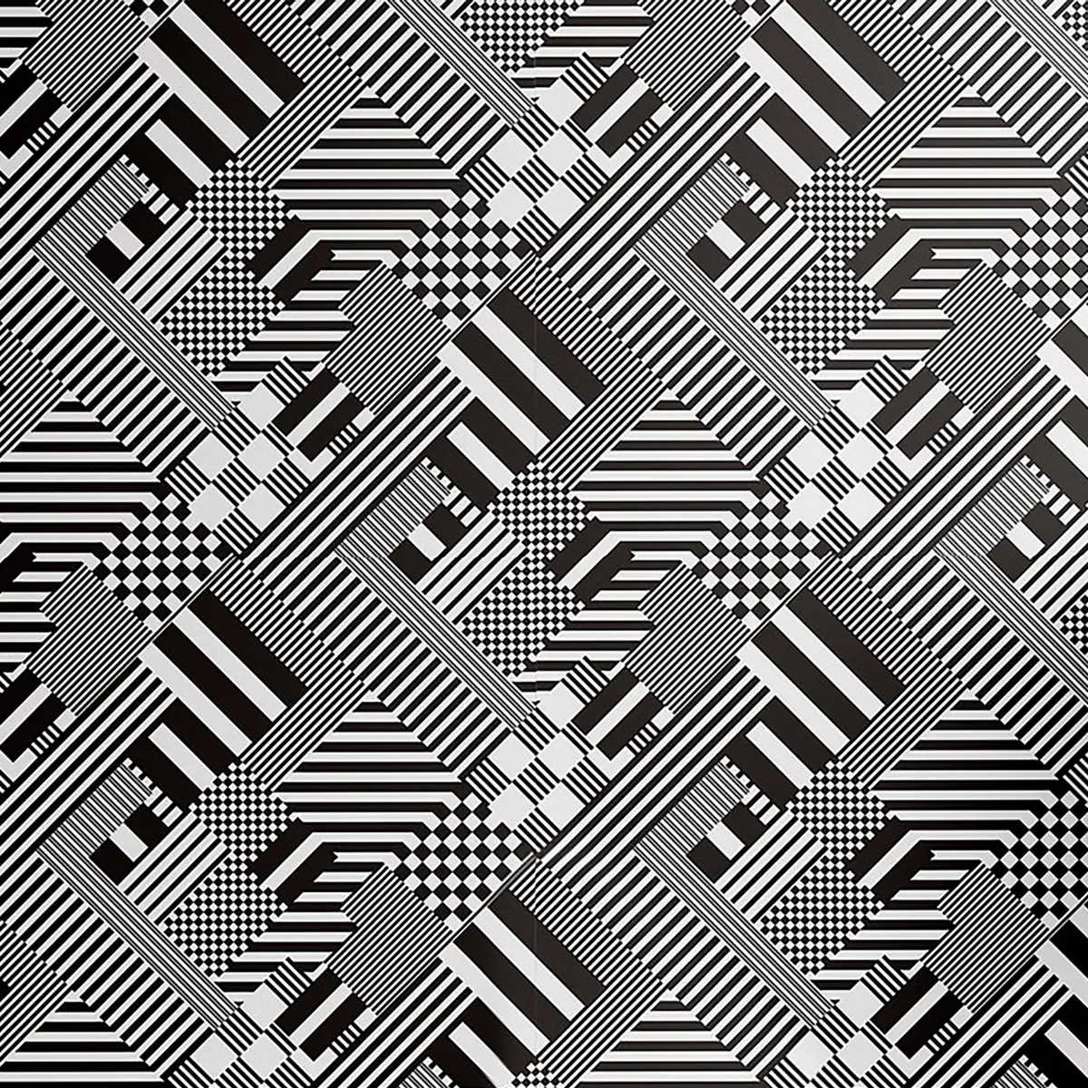 Tapete Abstract Black and White 180cm | Schwarz